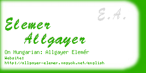 elemer allgayer business card